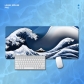 Eco-friendly Sea Waves Mouse Pad 4mm Thickness for Gaming Keyboard USB Anti-slip Rubber Base Desk Mat